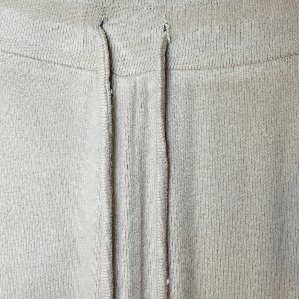 NIA Straight Leg Taupe High Waist Soft Lounge Puddle Hem Drawstring Pants. Sz L - Picture 4 of 11